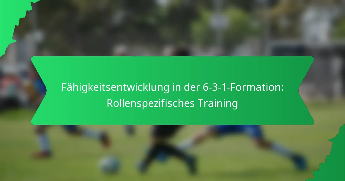 Fähigkeitsentwicklung in der 6-3-1-Formation: Rollenspezifisches Training