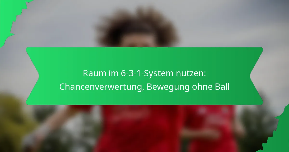 Raum im 6-3-1-System nutzen: Chancenverwertung, Bewegung ohne Ball