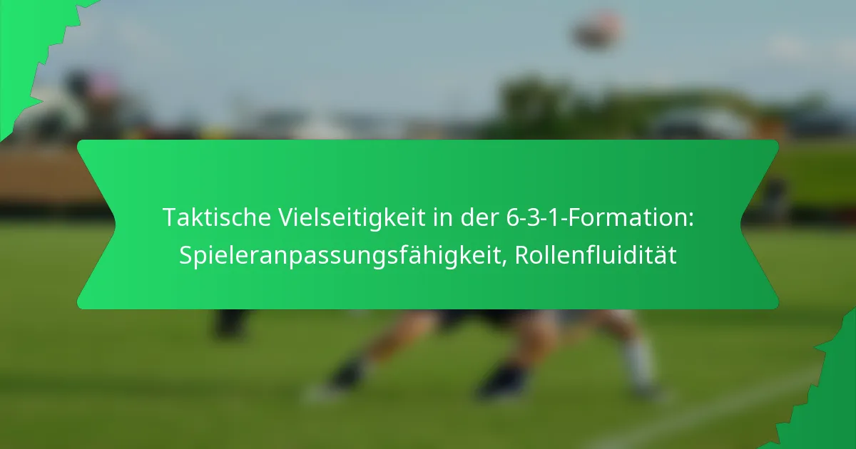 Taktische Vielseitigkeit in der 6-3-1-Formation: Spieleranpassungsfähigkeit, Rollenfluidität